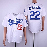 Dodgers 22 Clayton Kershaw White Cool Base Jersey Dzhi,baseball caps,new era cap wholesale,wholesale hats